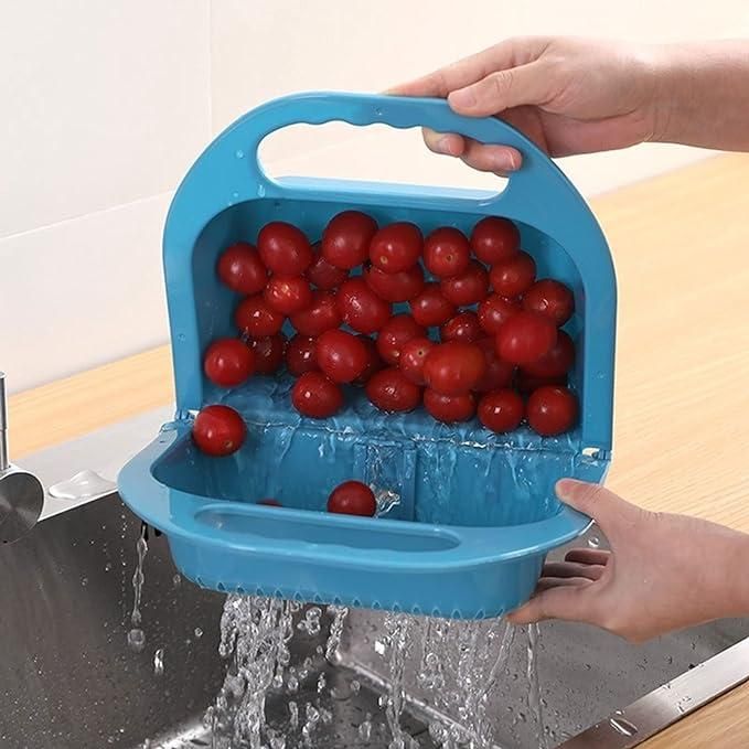 Multifunctional Foldable Drain Basket Hanging Fruit and Vegetable Storage Basket